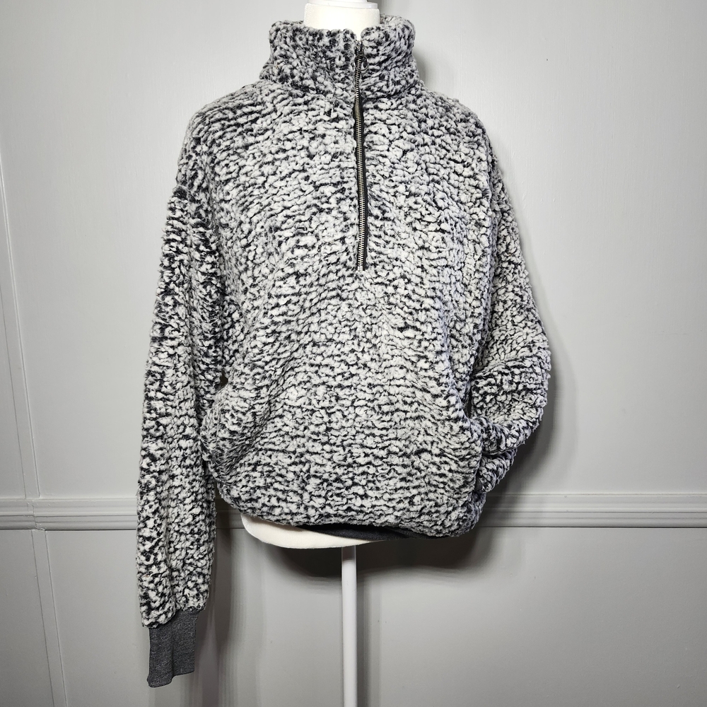 Express | Teddy Bear Fuzzy Fleece Oversized Comfy Pullover Half Zipper Up